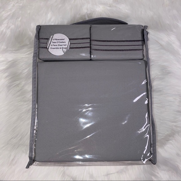 ✨FINAL STOCK✨Full 6pc Light Grey Bedsheets - Picture 2 of 5